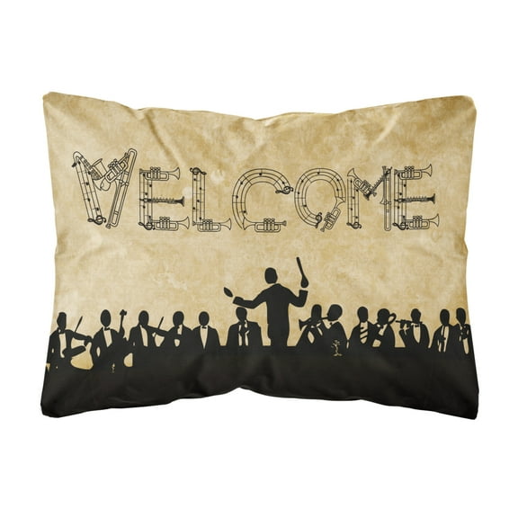 Carolines Treasures SB3071PW1216 Welcome Symphony   Canvas Fabric Decorative Pillow  12H x16W multicolor