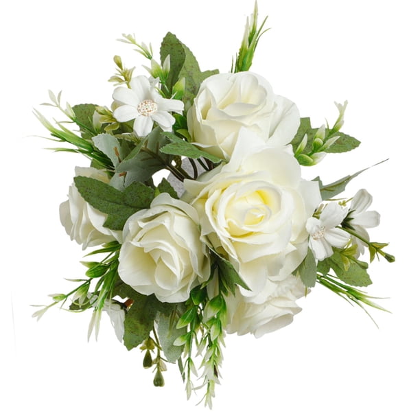 Bolas de flores artificiales para centros de mesa de 20 cm de diámetro. Blanco