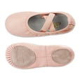 thumbnail image 4 of Stelle Girls Soft Leather Dance Shoes Split Sole Ballet Slippers for Kids Toddler Performance Yoga Shoes Ballerina Shoes Flats,Pink, 4 of 6
