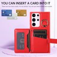thumbnail image 6 of for Samsung Galaxy S22 Ultra Detachable Shoulder Strap Wallet Case, with Card Slots & 360-degree Rotation Stand Ring Flip Premium PU Leather Protective Cover Lanyard for Women Girls, Red, 6 of 11