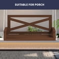 thumbnail image 6 of ZAFLY 2-3 Seaters Garden Swings for Adult, Porch Swing with Curved Back Design & Special X Pattern, Outdoor Wood Swing for Patio/Garden/Backyard, 330 lbs Weight Capacity - Brown, 6 of 11