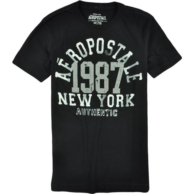 Aeropostale - Camiseta gráfica para hombre, color negro, XS