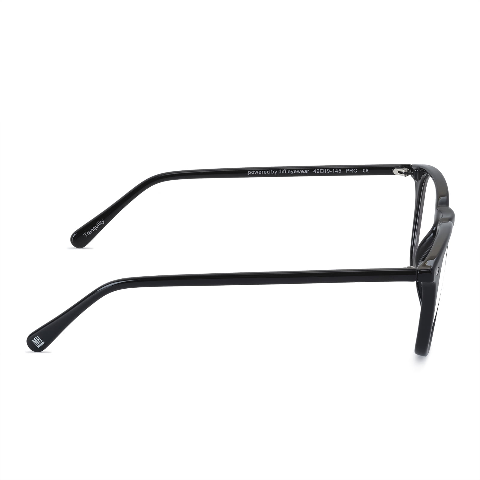 Men's Health Reading Glasses Tranquility Blue Light Blocking by DIFF Eyewear Black +2.5