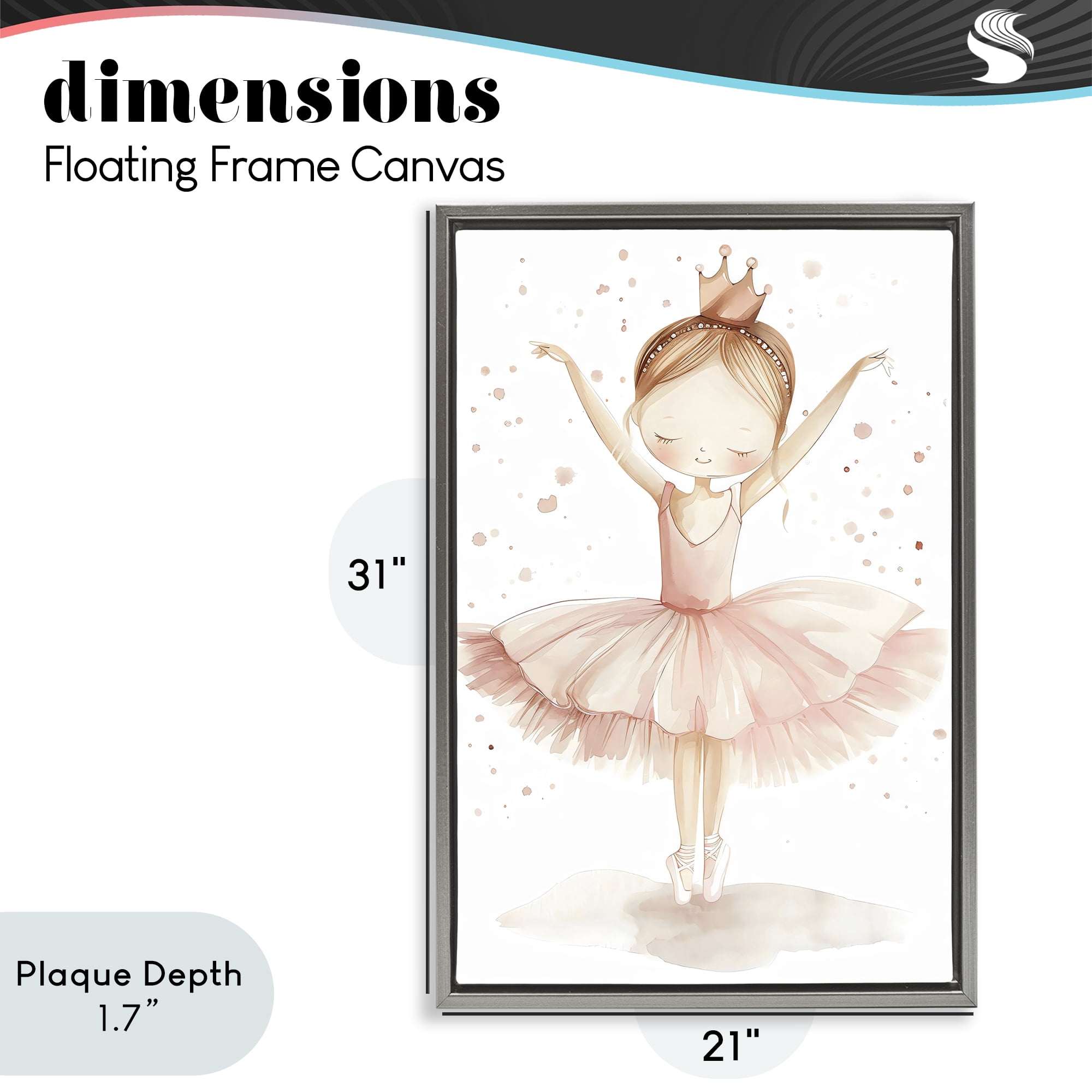 Stupell Industries Sweet Pink Tutu Gray Framed Floater Canvas Wall Art, design by Creative Studio