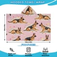 thumbnail image 2 of German Shepherd Hooded Bath Towel，60"x35" for Ages 3 To 12 Kids, Quick Dry Lightweight Soft Microfiber Hood Beach Towel Cover Up for Kids, 2 of 7