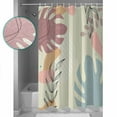thumbnail image 4 of Boho Abstract Shower Curtain, 72" x 72", Geometric Morandi Color Minimalist Waterproof Bathroom Curtain Washable Shower Curtain Set with 12 Hooks, 4 of 6