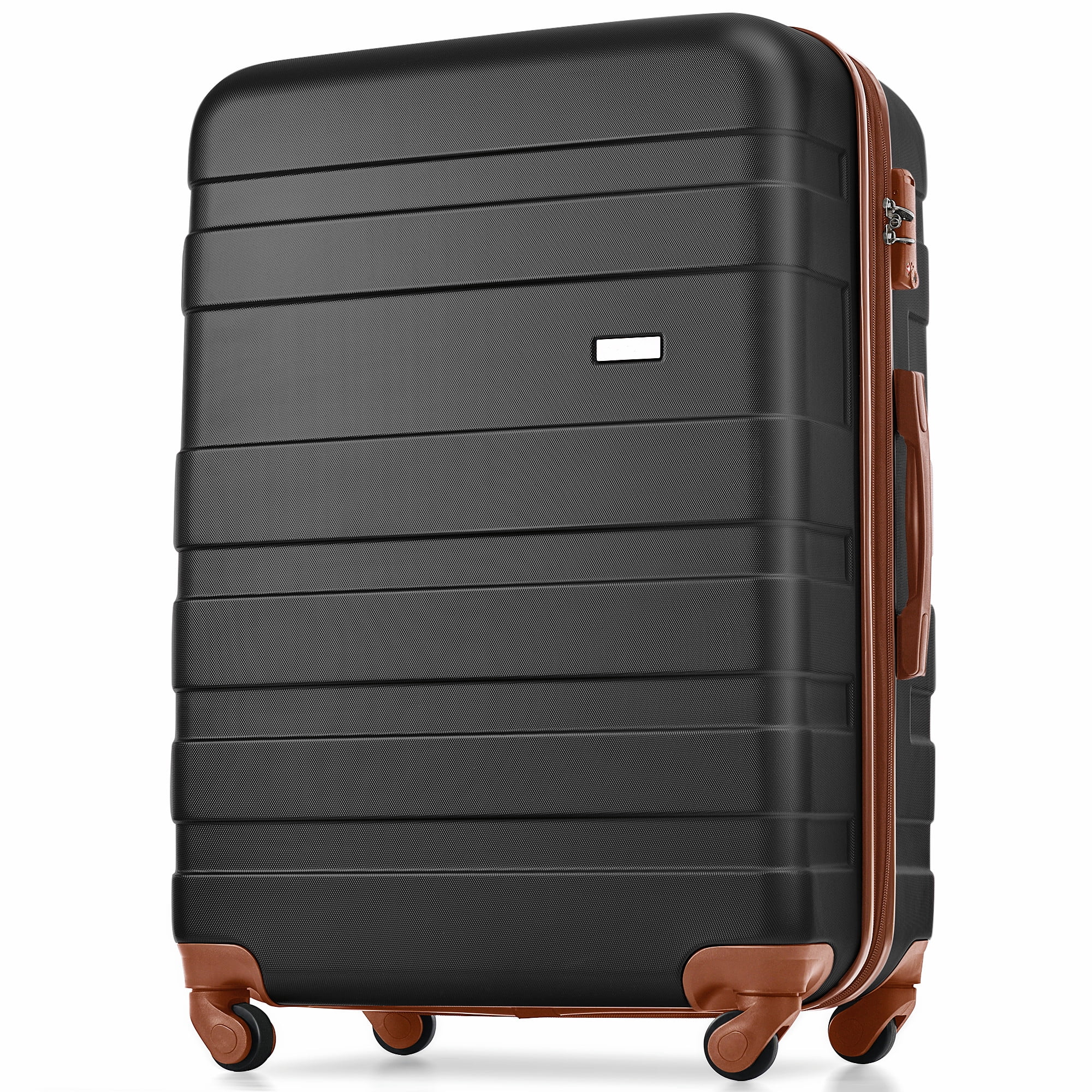3-Piece ABS Luggage Set with TSA Lock, 20" Carry-On Spinner Suitcase, Lightweight Durable Travel Luggage with Textured Finish for Short Trips