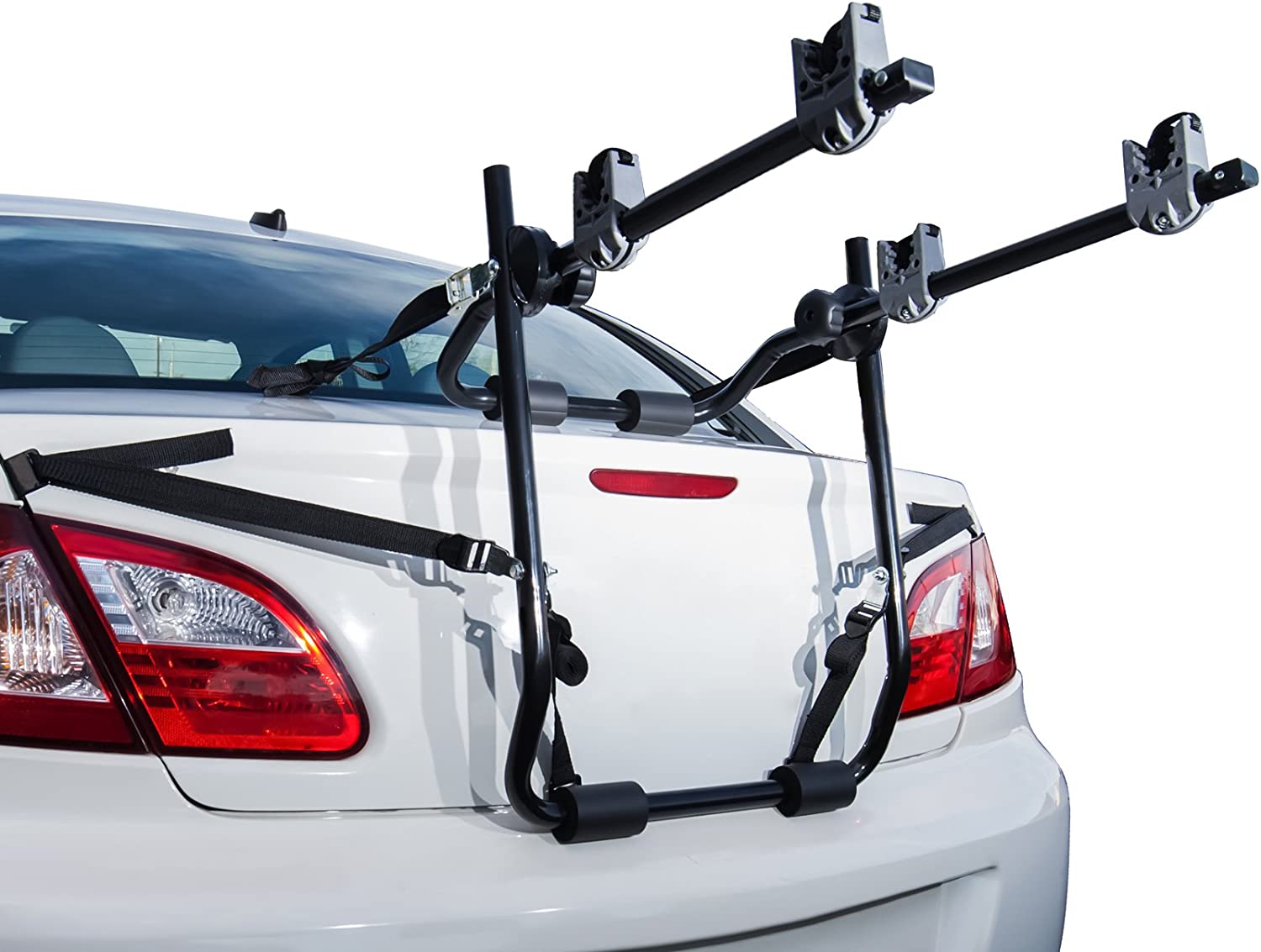 OxGord Bicycle Rack Trunk-Mounted 2-Bike Carrier For Cars Universal Fit ...