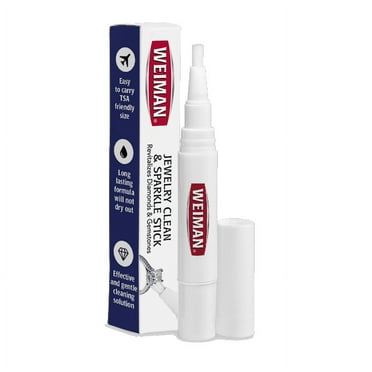 Weiman Jewelry Cleaner Pen with Cleaning Brush - For Fine Jewelry, On-The-Go Cleaning, TSA Approved