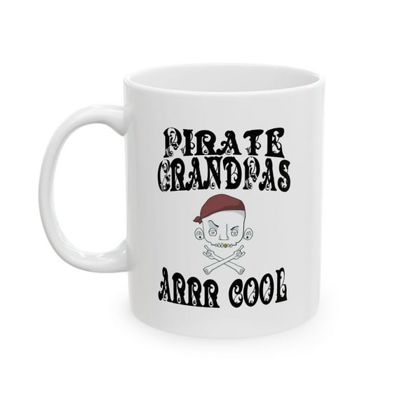 Pirate Grandpa 11 oz Coffee Mug - Arrr Cool White Ceramic Gift