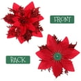 thumbnail image 2 of Hongchegh - 12 flores artificiales de Pascua navideña con pinzas y tallos - Rojo brillante, 2 of 8