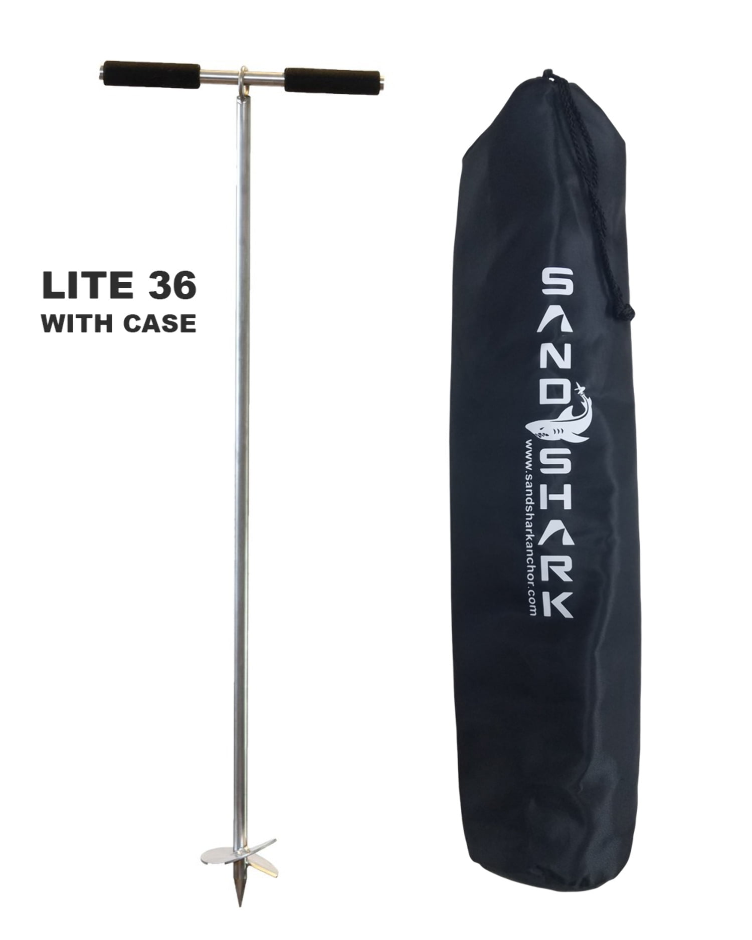 LITE 36 SandShark Boat or Pontoon Sand Anchor for the Beach or Sandbar.  Stainless Steel with Removable Handle 36?.