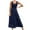 Navy, variant on Zpanxa Women's Sleeveless Round Neck Boho Dress Solid Color Flowy Casual Summer Maxi Dress