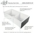 thumbnail image 5 of ALFI brand AB3618ARCH-W 36" White Arched Apron Thick Wall Fireclay Double Bowl Farm Sink, 5 of 10