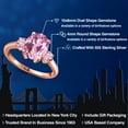 thumbnail image 2 of Gem Stone King 3.50 Ct Light Pink Created Sapphire Pink Lab Grown Diamond 18K Rose Gold Plated Silver Ring, 2 of 6