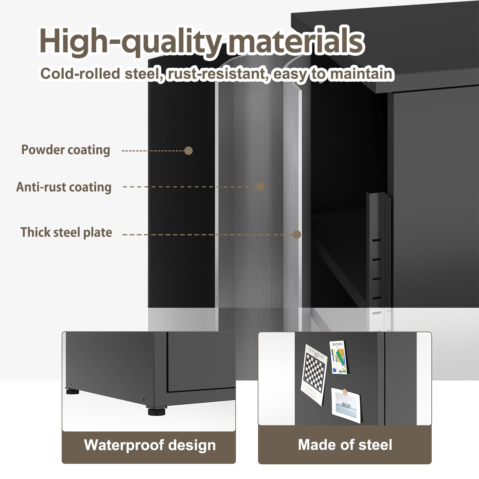 Metal Locking Storage Cabinet with Dial Lock, 34.6” Tall Steel Locker with 2 Adjustable Shelves, Stackable Design for Home Office Bathroom Kitchen Utility Room