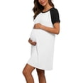 thumbnail image 2 of Bovxnpu Maternity Summer Clothes,Maternity Dress for Baby Shower,Crew Neck Short Sleeve Loose Comfortable and Casual Maternity Dress, 2 of 6