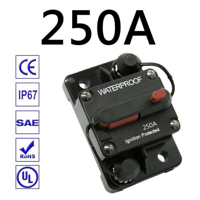 Circuit Breaker Fuse Audio Holder 30A-300A Manual Switch 12-48V DC for Car Boat