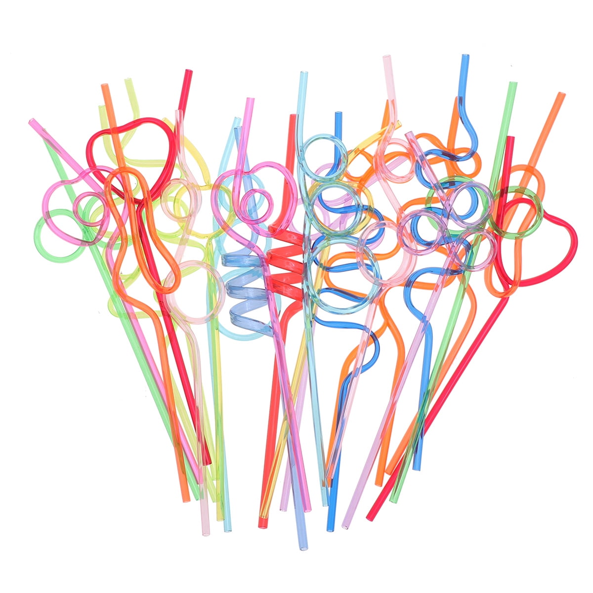KIDS CRAZY STRAWS COLOURED NOVELTY 3,6,9,12 Twisty Party Bag Fillers Drinking UK 