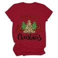 thumbnail image 2 of OKBOP Tank Tops,Casual Round Neck Short-Sleeved Christmas Tree Printed T-Shirt Top Ladies Tops And Blouses Christmas T Shirts For Women, 2 of 6