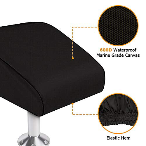 600 Denier Canvas Waterproof Heavy-Duty Weather Resistant Material Trailerable Fishing Chair Cover iCOVER Boat Folding Seat Cover 