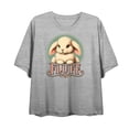 thumbnail image 5 of Fluff Bunny Women's Heather Gray Crew Neck Short Sleeve Crop Tee-XL, 5 of 7
