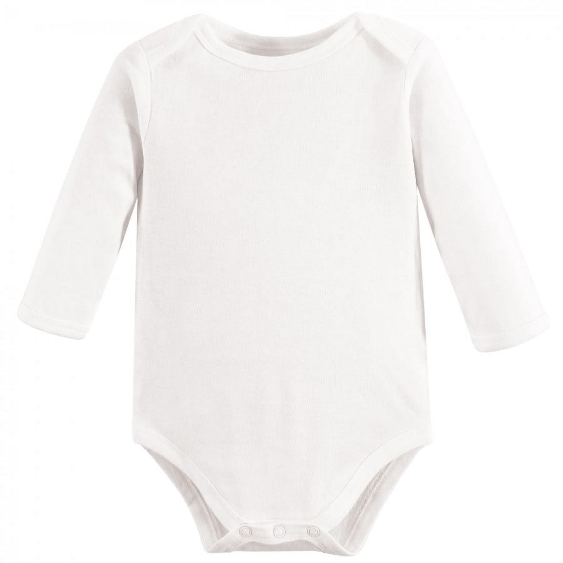 Touched by Nature Organic Cotton Long-Sleeve Bodysuits 5pk, White, 6-9 Months