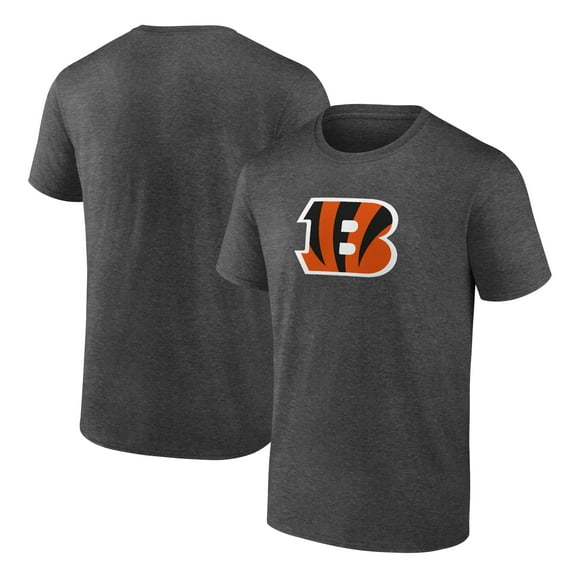 Men's Fanatics Heather Charcoal Cincinnati Bengals Primary Logo T-Shirt