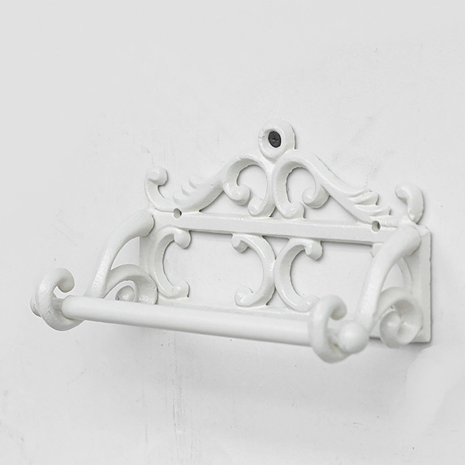 Toilet Paper Holder Wall Mount Iron Tissue Roll Organizer Vintage Design for Bathroom Kitchen Restroom Decor