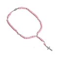 thumbnail image 3 of Catholic Wood Bead Rosary Necklaces Prayer Cross Religious Amulets for Women--White-Product code 51852 White, 3 of 4