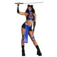 thumbnail image 2 of Women's Sexy Blue Mortal Ninja Costume, 2 of 10