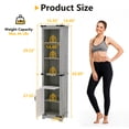 thumbnail image 4 of EVMORE 6-Tier Bathroom Storage Cabinet, Narrow Tall Cabinet Freestanding Storage Tower with Doors and Adjustable Shelves for Living Room, Kitchen, Home, Office - Gray, 4 of 7