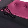 thumbnail image 4 of 2-in-1 Velvet Storage Chaise Lounge Ottoman with Solid Wood Legs & Button Tufting, Burgundy, Bedroom/Living Room Lounge Bench with Lumbar Support Pillow, 4 of 6