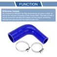 thumbnail image 4 of Unique Bargains 1 Set 25-38mm 0.98"-1.5" ID 102mm 4.02" Length 90° Blue Car Silicone Hose with Clamps Universal, 4 of 7