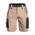 thumbnail image 4 of Men's Cargo Shorts, Quick Dry Multi-Pockets with Zippers Outdoor Shorts with Belt Loops Summer Casual & Outdoor Wear Khaki XL, 4 of 5