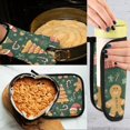 thumbnail image 5 of Yayeee Oven Mitts and Pot Holder Set of 2 Heat Resistant Kitchen Gloves Baking Hot Pad, Beige Christmas Gingerbread, 5 of 5