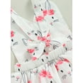 thumbnail image 4 of Baby Girl Easter Outfit Sleeveless Bunny Romper Dress Lace Trim Ruffle Skirt Hem Rabbit Bodysuits with Headwear Set, 4 of 7