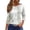 White, variant on Wutalume 3/4 Sleeve Tops for Women - Sunflower Print Round Neck 3/4 Sleeve Top, Vintage Blouses for Plus Size Casual Summer, Spring and Everyday Style,Army Green L