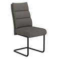 thumbnail image 1 of Moderne Tissu et Métal Chaise, Jeu de 2 - Charbon et Noir, 1 of 7