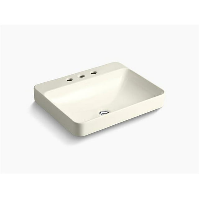 Kohler K-2660-8-96 Vox Rectangle Vessel Bathroom Sink with Widespread Faucet Hole - Biscuit