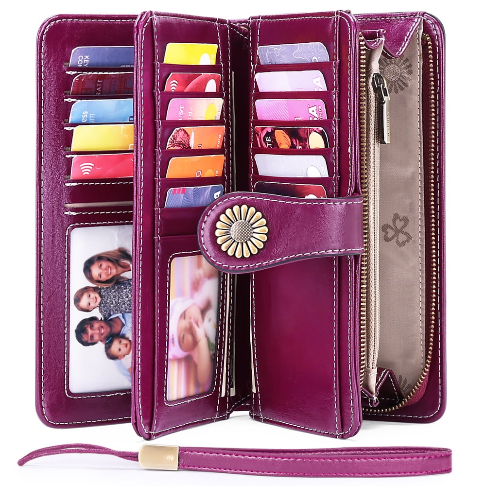SENDEFN Wallets for Women Genuine Leather Credit Card Holder with RFID