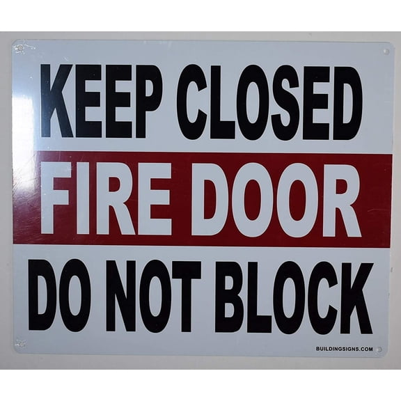 Keep Closed FIRE Door DO NOT Block Sign-(White, Rust Free Aluminium 10X12)(ref-2022-4)