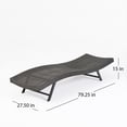 thumbnail image 4 of GDF Studio Eliana Outdoor Wicker 3 Piece Adjustable Chaise Lounge Chat Set, Gray, 4 of 10