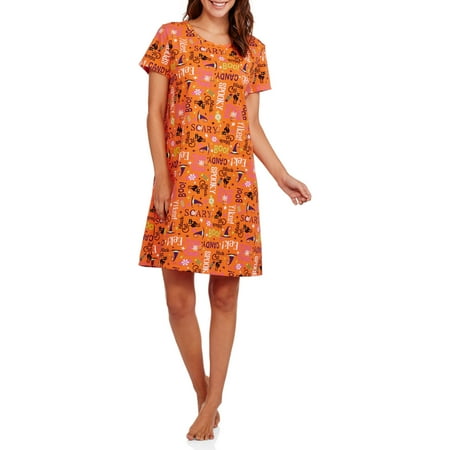 womens halloween pajama short sleeve sleep shirt