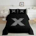 thumbnail image 2 of Feelyou Boys Initial Letter X Bedding Comforter Set, Black Monogrammed A to Z Twin Comforter Sets, Cartoon Theme Reversible Bedding Set, Ultra Soft Home Decor, 2-Piece, 2 of 8