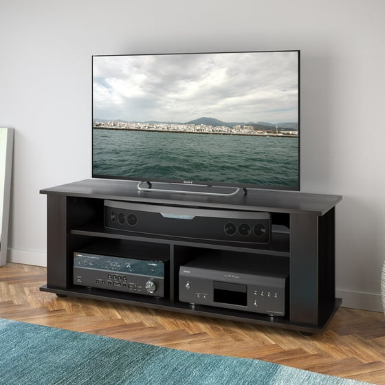 Corliving Bakersfield Tv Component Stand In Ravenwood Black For Corliving Bakersfield Tv Component Stand In Ravenwood Black For Up To 55 Tvs Com