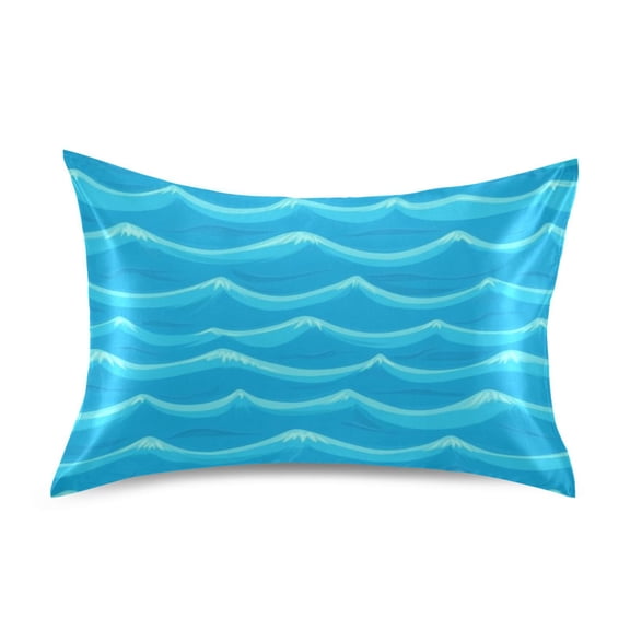 Blue Ocean Pattern Pillowcase Standard Size Luxury Silky Soft Wrinkle Resistant Envelope Closure 20x26in