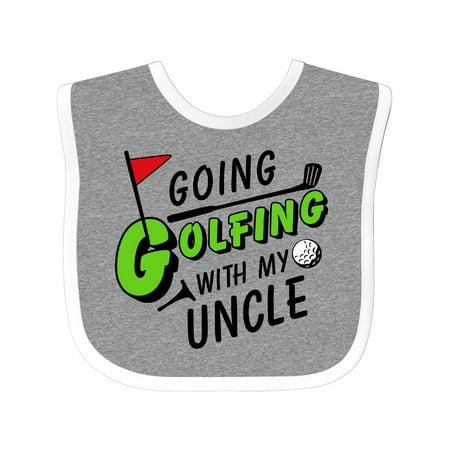 

Inktastic Going Golfing with My Uncle- Kids Golf Gift Baby Boy or Baby Girl Bib
