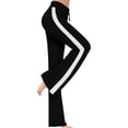 thumbnail image 2 of OSOLU Contrast Color High Waist Loose Fit Yoga Pants For Women Casual Stretchy Workout Trousers Workout Stretchy Running Tummy Control Joggers Bottoms Black M, 2 of 7