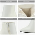thumbnail image 2 of Dream Pairs Women's Casual Chunky High Heel Ankle Booties Party Dress Shoes SIANNA-1 WHITE/PU Size 8.5, 2 of 5